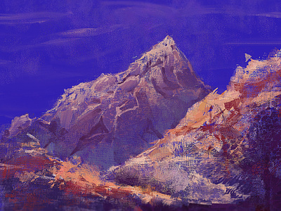 Mountain illustration landscape mountain painting texture