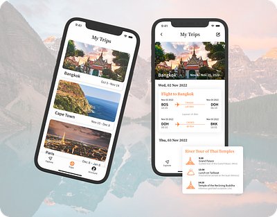 Flight & Trip Itinerary | Mobile App app design illustration mobile app mobile interface design productdesign productdesigner ui uiux uiuxdesigner userinterface userinterfacedesign