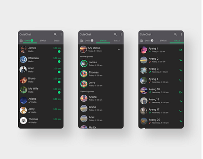 CuteChat - UI Exploration for Chat App app chat cutedesign design fyp graphic design like message new popular project text ui viral