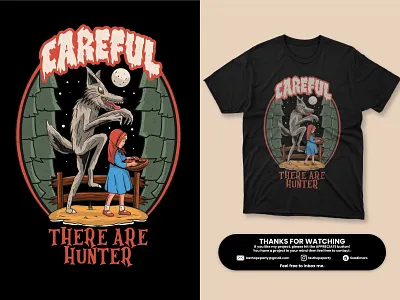 Careful apparel branding cover story design girl graphic design hunter illustration tees tshirt wear wolf