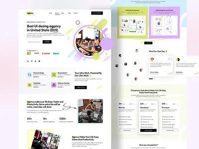 Agency || Egency Landing Page Design : Home Page agency clean website clean website design design freelancer github home page desing landing page product page ui ux designer unic homepage design upwork user interface website website design