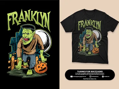 Frankenstein apparel cover story design frankenstein ghost halloween horror illustration monster scary tees tshirt wear