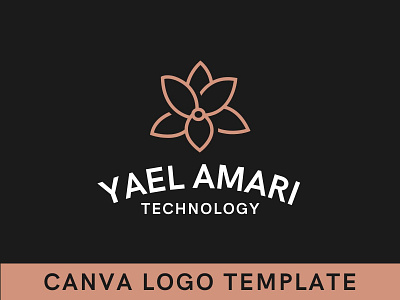 Black Modern Feminine Flower Logo Canva Template brand identity branding canva design feminine feminine logo floral floral logo logo logo design logomark modern logo template