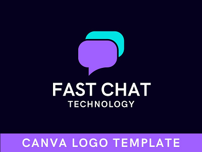 Premade Creative Chatting App Canva Logo Template brand identity branding canva chat chat logo design digital logo icon illustration logo logo design logomark message message logo modern logo technology logo template