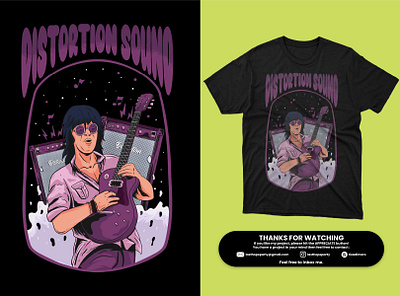 Dirstortion sound apparel band cover story design guitar illustration music rock sound tees tshirt wear