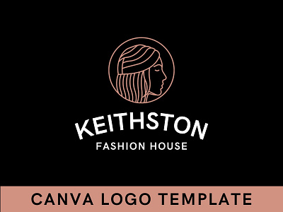 Premade Fashion House Canva Logo Template beauty brand identity branding canva design feminine feminine logo illustration logo logo design logomark modern logo template woman