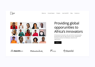 RIL Web Header. agency design uiux design web