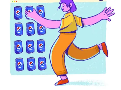 Pepsi online 2d blue character characterdesign design ecommerce happy illustration ipadpro people pepsi procreate