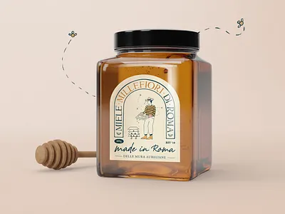GRABees Honey Label branding design graphic design illustration logo packaging vector
