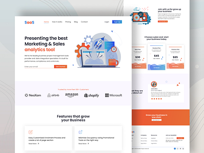 SaaS Landing Page app clean website creative design design interface landing page pricing table product page saas saas landing page saas website ui ui design ux ux design visual identity web web app web design webflow design