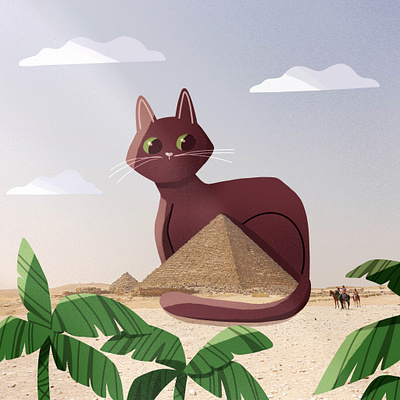 Bastet bastet cat cat art character concept digital art egypt film photography flat design graphic design illustraion photography pyramids