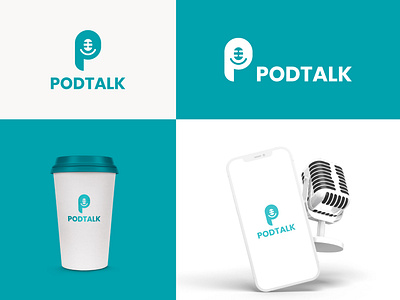 Letter P + Microphone (Podcast) Logo Design brand identity branding broadcast logo clean creative design digital audio logo graphics designer illustration logo logo designer logo mark logodesign minimalist logo music player logo podcast logo streaming logo talking logo ui