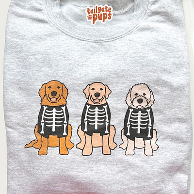 Skeleton Pups design dog graphic design illustration product design