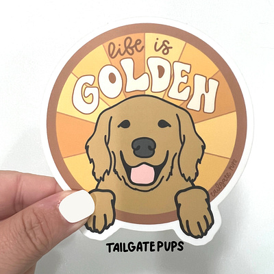 Golden Retriever Retro Product Design design dog graphic design illustration illustrator product design