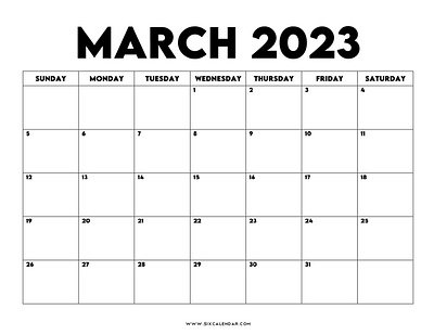 March 2023 Calendar Printable