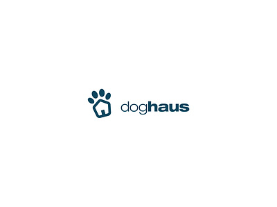 Doghaus clean dog friendly house logo logo design minimal pet