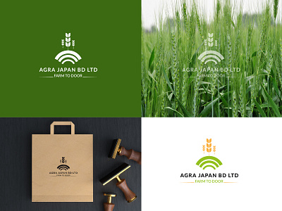 AGRA JAPAN BD | AGRICULTURE LOGO CONCEPT agriculture logo agro company logo agro farm logo agro logo brand logo branding creative logo design graphic design leaf logo logo logo design modern logo vector wheat