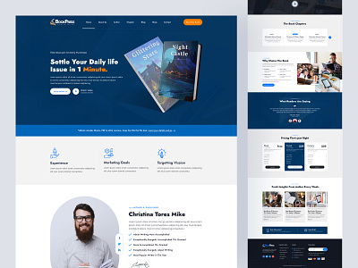 BookPress-Author Book Landing Page Design author landing book author landing book landing book listing ebook kindle landing layout mobile app new book publishing redesign sell book ui web design