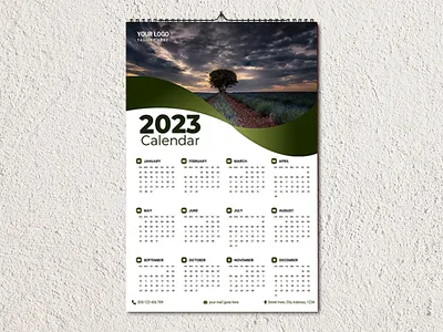 Nature Calendar 2023 Template adobe adobe illustrator calendar creative emamul hasan design graphic design illustration