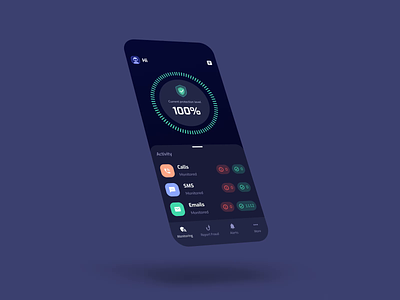 Siren Mobile App UI/UX — Monitoring Screen agency animation app app design black concept digital mobile mobile application mobile design modern monitoring monitoring screen portfolio product design protection safe secure ui ux