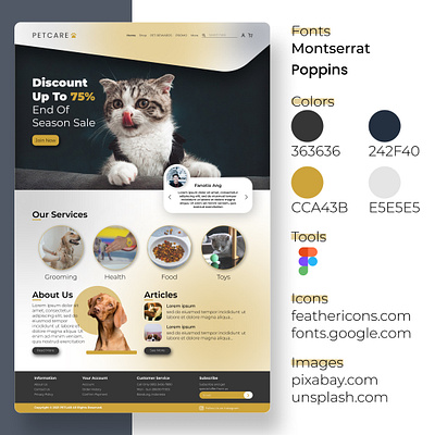 PETCARE Web Design Prototype ui uiux