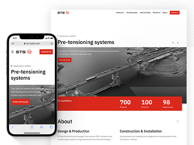 STS-Hydro: Main page company page construction company corporate landing main page minimal design product page sts sts-hydro