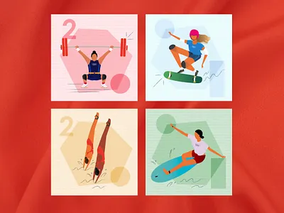 2020 Female Olympians Illustration illustration
