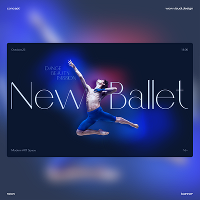 New Ballet main screen concept art ballet concept landing mainscreen neon typography ui