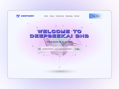 DeepSeek - AI website 3d ai artificial intelligence design gradient illustration landing page screen ui user experience user interface website design