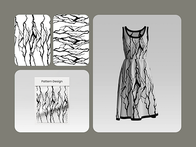 Elegant Black and White Lightning Pattern Dress branding design dress dressdesign graphic design typography vector