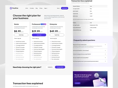 Pricing Page homepage landing page plan pricing page saas web website website design