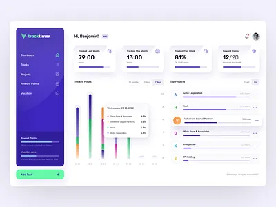 Track Timer app app app development ui web design