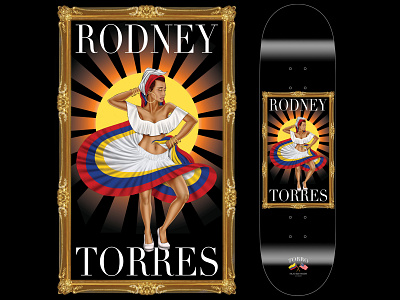 TORRO SKATEBOARDS - RODNEY TORRES PRO DECK design digital illustration digital painting drawing graphic design illustration lettering skate graphic skateboarding typography
