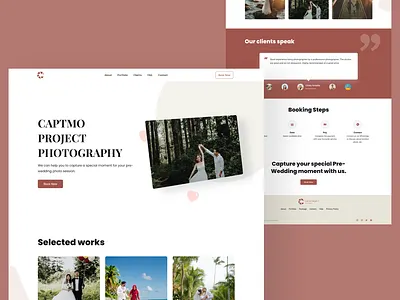 Captmo Project Photography - Landing Page Website branding dailyui figma graphic design landing page photographer photography ui ui design user interface web web design website wedding