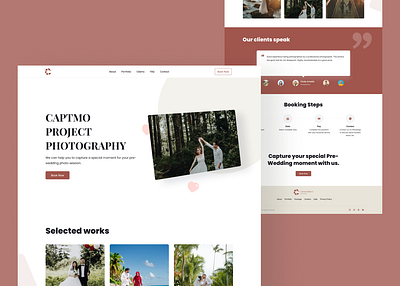 Captmo Project Photography - Landing Page Website branding dailyui figma graphic design landing page photographer photography ui ui design user interface web web design website wedding