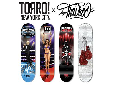 TORRO X TRAVROC - "UNDISPUTED" SERIES booxing design graphic design illustration lettering skate graphics skateboarding sports typography
