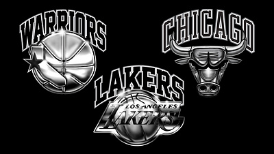 "CHROME" LOGOS basketball branding design graphic design illustration lettering logo nba t shirt graphic typography