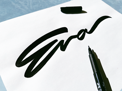 Eva branding calligraphy custom devine energy fashion flow handlettering lettering logolearn process script sketch style type unique windy
