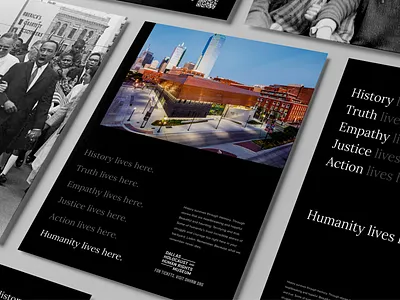 Humanity Lives Here agency branding campaign design humanity museum print rights studio video