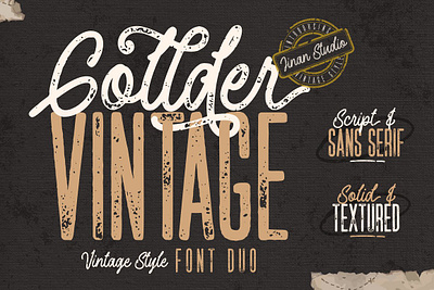 Gollder Vintage Font Duo adventure font brush font cool font craft font display font font duo font pairing gollder vintage font duo hand lettered font handwriting handwritten font monoline natural font old pairs textured paper typeface vintage font