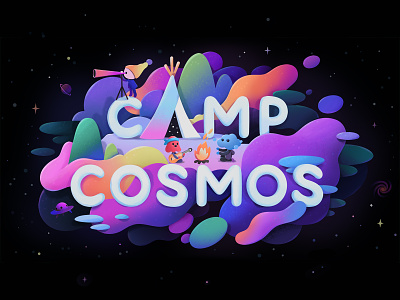 Camp Cosmos menu abstract cartoon character concept design illustration logo ui zutto