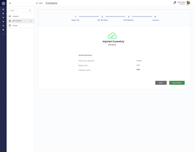 Admin page import contacts section app design graphic design illustration logo ui ux