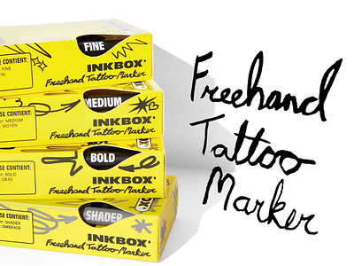 Inkbox Freehand Tattoo Markers Packaging & Typography art direction branding design graphic design illustration packaging design typography