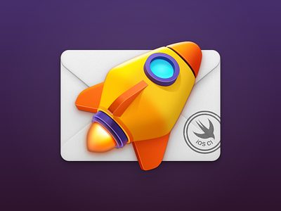 iOS CI Newsletter Icon icon icon design rocket rocket icon