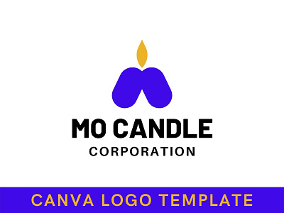 Premade Creative Letter M with Candle Canva Logo Template brand identity branding canva design illustration letter logo lettermark logo logo design logomark m modern logo template