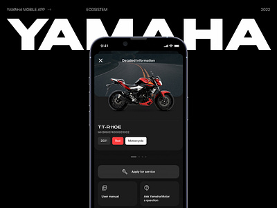 Yamaha Mobile App app automotive bike ios typography ui ux yamaha