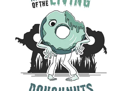 Night of the Living Doughnuts T-Shirt adobe design flat illustration illustrator vector
