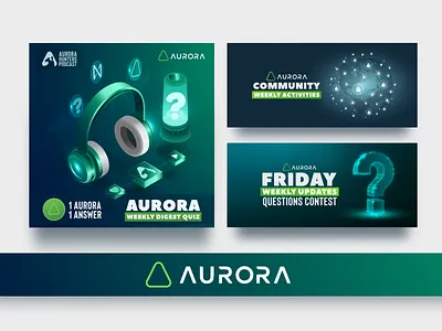 AURORA Banners banner crypto design graphic design logo social telegram vector