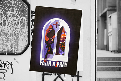 Faith & (S)pray church graphic design illustration illustrazione poster procreate spray streetart