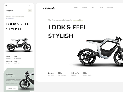 Novus E-Bike Web and Mobile Responsive View bangalore branding clean design design agency design studio flat hogoco india jagathesh mobile app modren responsive trend ui user experience design website